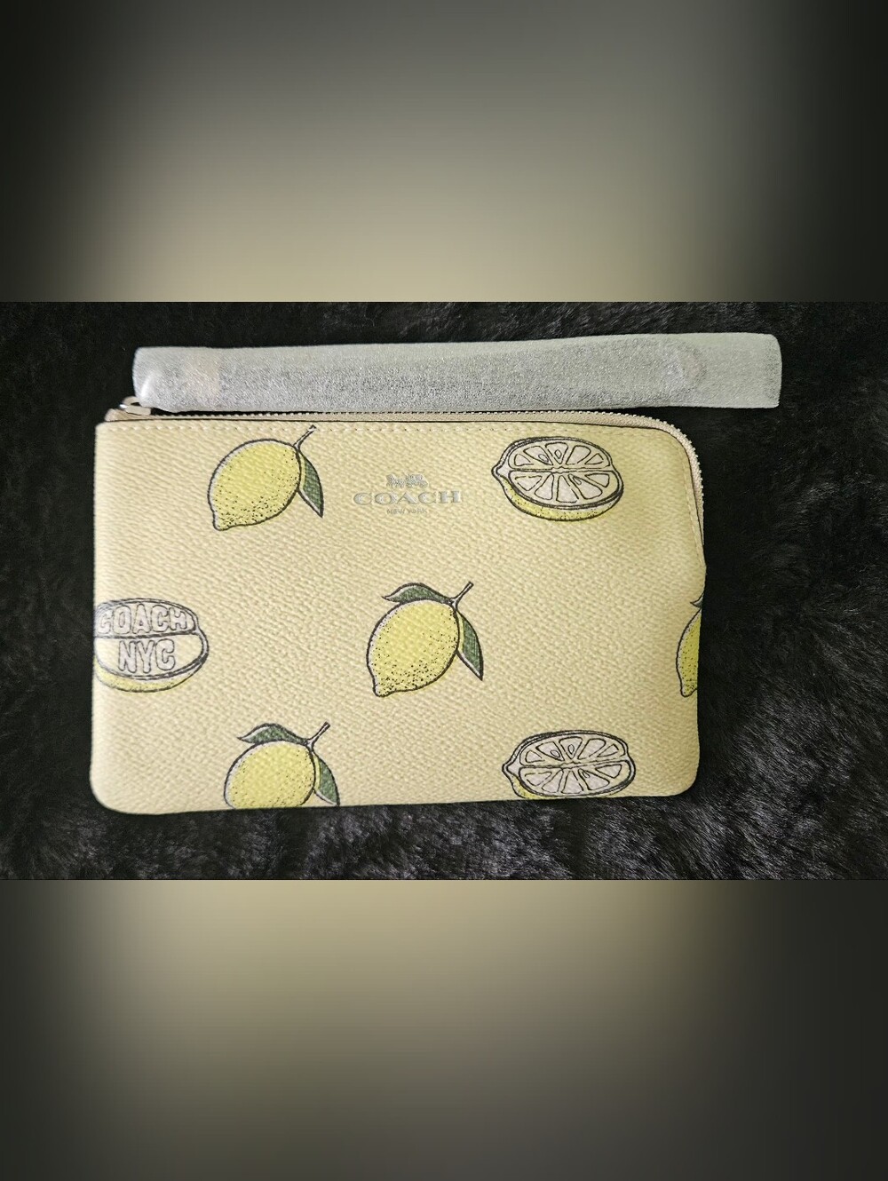 Coach Women's Corner Zip Wristlet with Lemon Print